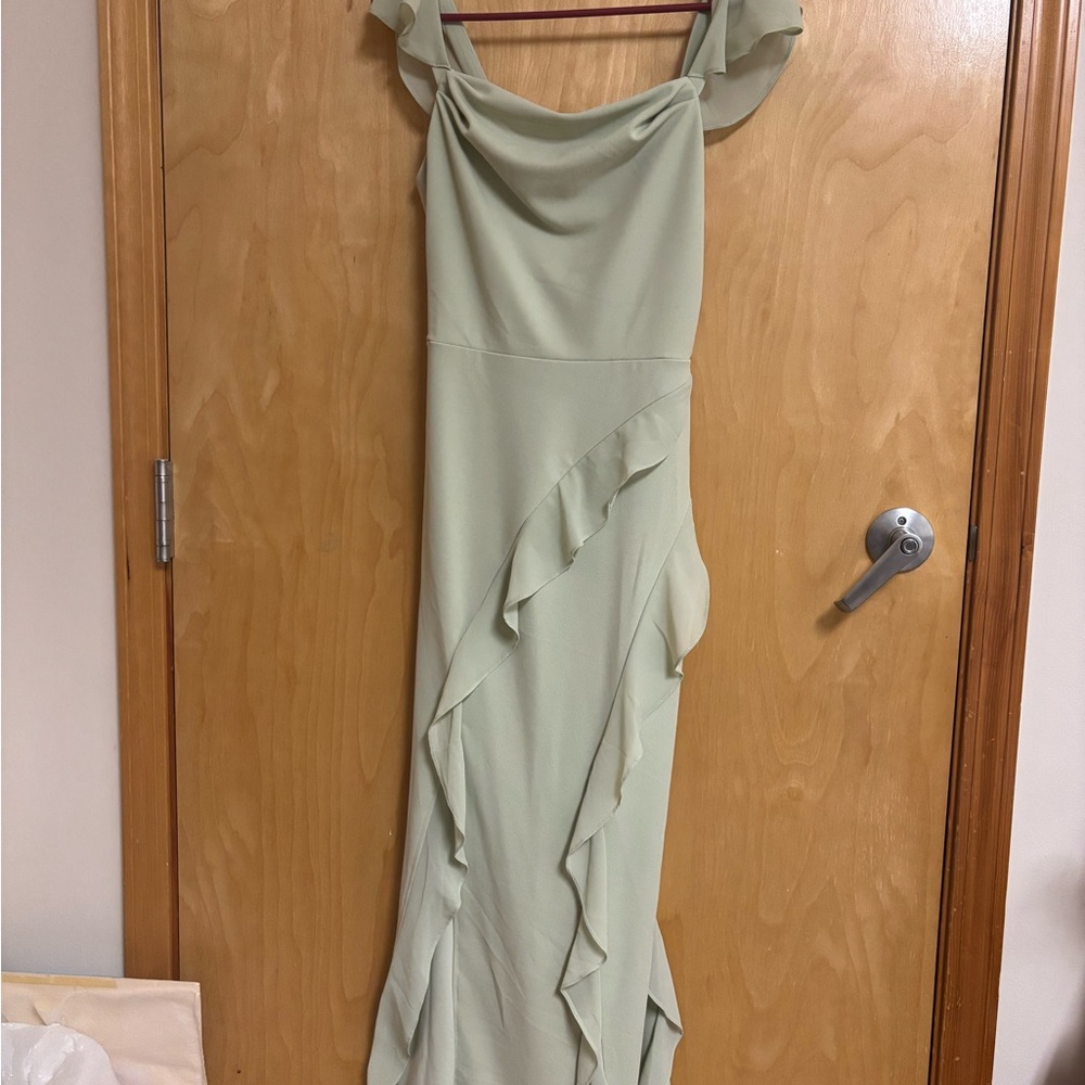 Grace Karin Light Green Asymmetrical Dress